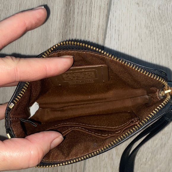 Coach Brown Wristlet with Crowned Dinosaur Design - Picture 3 of 3